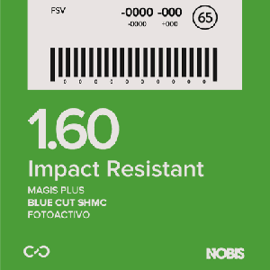NOBIS 1,60 FOTOACTIVO BLUE LIGTH CUT IMPACT RESISTANT SHMC MAGIS PLUS
